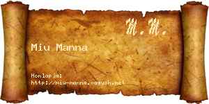 Miu Manna névjegykártya